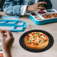 Lot de 2 plaques à pizza rondes antiadhésives en acier au carbone perforé de 35,5 cm (14 pouces)