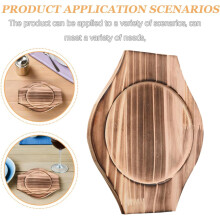 Lot de 2 dessous de plat en bois multifonctionnels pour bols en pierre et casseroles, utilisables comme dessous de plat ou dessous de plat de cuisine.