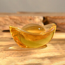 20 Stück Kristall-Bastelszenen-Ornament Goldbarren-Modellierung Dekor Citrin Material Heimdekoration