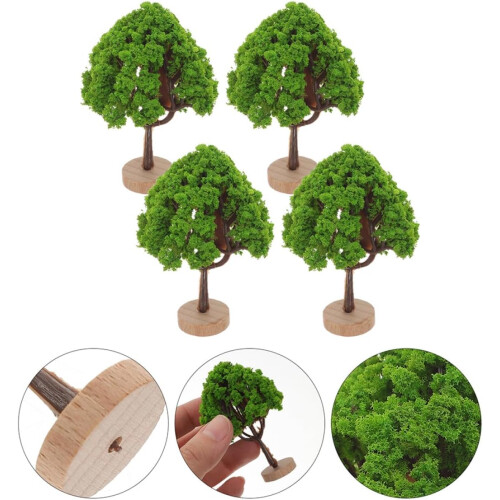 6Pcs Miniature Road Trees for Model Trains and Sand Table Scenery, 4.5Cm Simulation Tree Ornaments 1