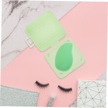 2er-Pack quadratische Aufbewahrungsboxen für Puderquasten mit transparentem Deckel, atmungsaktive Make-up-Schwamm-Etuis, tragbar