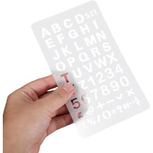 Set di 20 stencil riutilizzabili in plastica per numeri e punteggiatura per disegno e pittura.