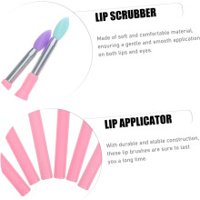 Ensemble de 6 pinceaux à lèvres et applicateurs de fards à paupières avec couvercle, outils de maquillage portables pour les voyages