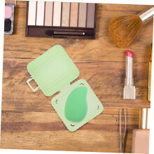 2 pezzi Scatola porta cipria da viaggio quadrata con coperchio trasparente, custodia traspirante per spugnetta trucco portatile