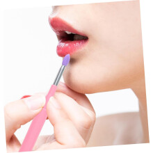 6 lippenstift- en oogschaduwborstels met deksel, draagbare make-up tools voor op reis