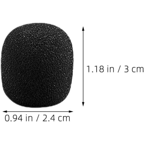 20pcs Microphone Sponge Covers Lapel Microphone Covers Sponge Mic Protectors Black Material Protects 1