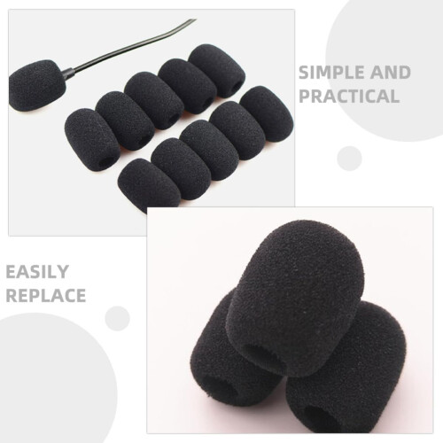 20 fundas de esponja para micrófono, fundas de solapa para micrófono, protectores de micrófono de esponja, material negro, protege 2