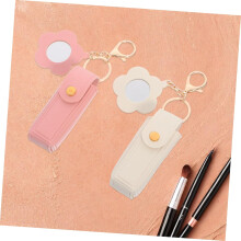 2er-Pack Mini-Lippenstift-Aufbewahrungsboxen, PU-Reise-Make-up-Organizer-Etuis für Lipgloss, Lippenbalsam, Schlüsselanhänger, Handtaschen