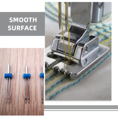 Universal Twin Sewing Needles for Sewing Machine Easy to Thread and Convenient Includes Needle Threader Assorted Color Iron and Plastic Material 2