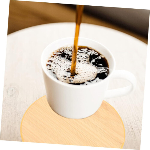 Leather Coaster Round Pu Drink Coasters Bamboo Grain Design for Table Decor Hot Cold Drinks Protection 1