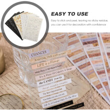 Autocolante vintage cu citate în engleză, 36 buc., benzi pentru jurnal DIY, pentru scrapbooking și decorațiuni pentru jurnal de călătorie