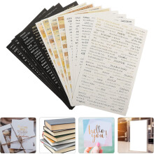 Autocollants vintage avec citations anglaises (36 pièces) pour embellir vos carnets de scrapbooking et de voyage.