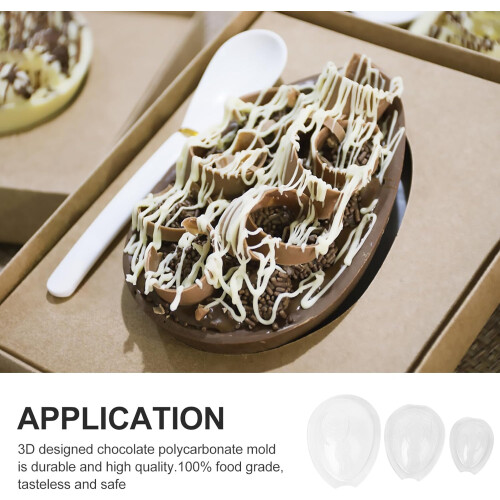 6pcs Easter Egg-Shaped Plastic Chocolate Mold DIY Cake Mold for Making Chocolate and Mints
