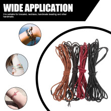 4 cordini intrecciati in morbida pelle da 3 mm per braccialetti fai da te, cordini per perline