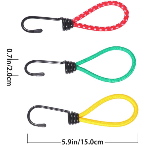 6 Stück elastische Seilclips mit Befestigungsgurten für Campingzelte 1