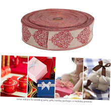 2 st DIY-roséband juldekorationer fina vävband för julgransupphängning och packning, inslagning
