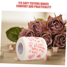 Lot de 2 rouleaux de papier toilette décoratifs pour la Saint-Valentin, papier toilette doux