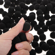 500pcs Bolas Pom Pom pretas 1.5cm Bolas de artesanato mofadas para decoração de roupas de bricolagem