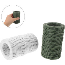2 Rolls Paper Wrapped Floral Wire Bendable Flexible Wire Flower Stems for Crafts Wrap Twine