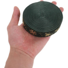 2 Stück beflocktes, goldfolienverstärktes Weihnachtsgeschenkband aus Polyester für festliche Bastelarbeiten und Schleifendekorationen