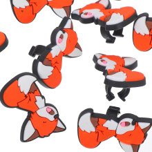 20 clips universales de PVC suave con forma de zorro, con tapas desmontables para lápices, bonitos clips de bolsillo naranjas para bolígrafos.
