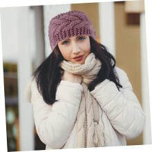4er-Packung gestrickte Ohrenwärmer mit Knöpfen aus Wollstoff, schlichtes und stilvolles Design, Schutzmasken
