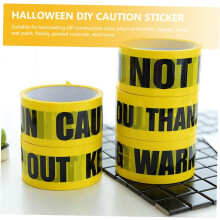 2 Rollen Halloween-Dekoration Aufkleber mit englischen Buchstaben „Warnung“ Absperrband Halloween-Dekoration für den Außenbereich
