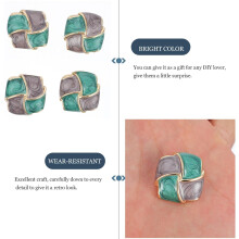 Lot de 4 boutons de couture carrés en alliage métallique style rétro vintage, 21 mm, pour loisirs créatifs.
