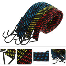 4 correas elásticas de látex para equipaje, de 25 mm de ancho y 2 m de largo, con ganchos.