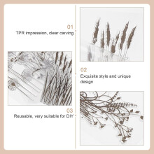Seto de selos de planta de 4pcs para artesanatos de bricolagem, pequenos selos de vedação de scrapbook