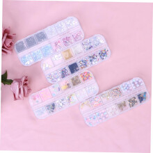 4-teiliges Nagel-Diamant-Set, verpackt in einer Box, für Nagelkunst-Kristalle und Strasssteine, DIY-Projekte für Kunstdekor, künstliche Ohrstecker