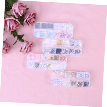 Set di 4 diamanti per unghie in scatola, ideale per nail art, cristalli e strass fai da te, progetti artistici e decorazioni finte.