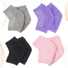 Feuchtigkeitsspendende Gel-Fersensocken, 4 Paar, atmungsaktive Knöchelsocken für trockene, rissige Fersen, Unisex