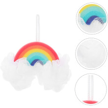 5er-Pack tragbarer, regenbogenförmiger Schwamm-Badeschwamm für die Körperreinigung im Haushalt – einfach zu verwenden
