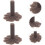 50Pcs Light Brown Plastic Model Tree Feet for Miniature Diorama Trees Landscape 8