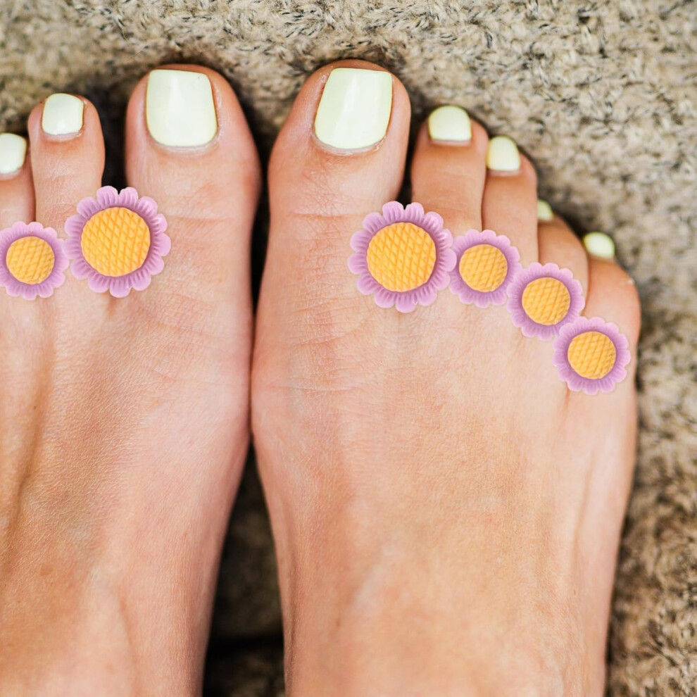 Hkhbjs 32Pcs Silicone Toe Divider For Pedicure Flower Design Toe Separators For Nail Polish Separator For Women