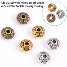 300 perles en alliage en forme de soucoupe, accessoires de bijoux, perles d'espacement pour colliers