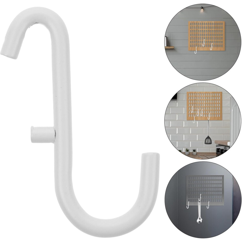 5Pcs White Iron Pegboard Hooks For Walls, Utility Hanging Hooks 8686962985153