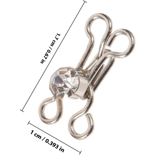 20pcs Metal Eye Sewing Closures Hooks with Diamond Accent 1
