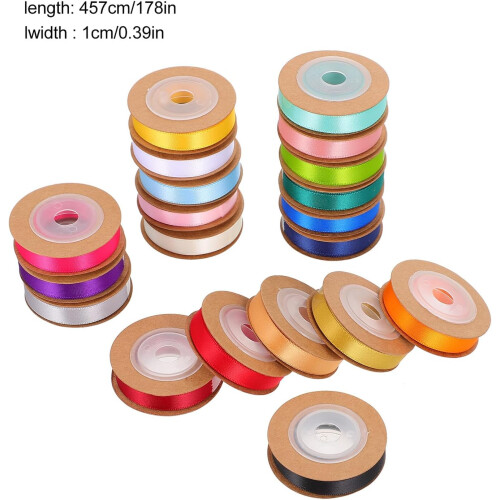 20 Rolls Double-Sided Polyester Ribbons for DIY Crafts Making and Flower Packaging 1
