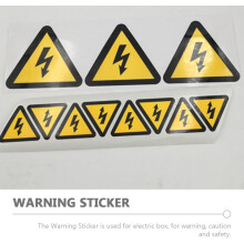 20 stuks waarschuwingsstickers voor elektrische schokken, gele driehoekige waarschuwingslabels 10 cm