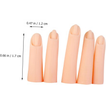 5pcs dedos protéticos de silicone falsos modelos de dedo de arte das unhas para modelos de treinamento de prática de manicure silicone