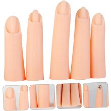 Lot de 5 faux doigts en silicone pour la pratique de la manucure et l'entraînement.