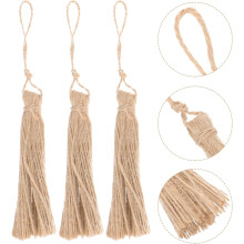 5pcs Natural Jute Tassels DIY Burlap Tassel Crafts Making Material for Birthday Women Christmas Wedding Decor