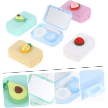 Lot de 5 boîtes hermétiques pour lentilles de contact, rangement portable pour la maison et les voyages.