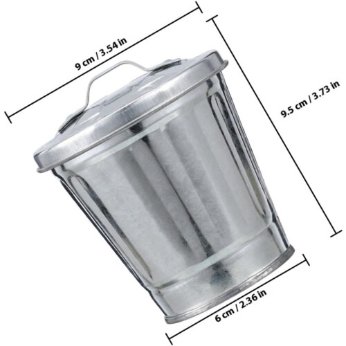 4Pcs Mini Desktop Trash Cans with Lids, Small Metal Waste Baskets for Office 1