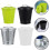 4Pcs Mini Desktop Trash Cans with Lids, Small Metal Waste Baskets for Office 8