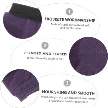 5 pares de algodão roxo tornozelo meias hidratantes gel para salto anti-crack cuidado adequado para a pele seca áspera