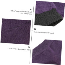 5 Paar lila Baumwoll-Knöchelsocken mit Feuchtigkeitsgel für die Fersenpflege und gegen Risse, geeignet für trockene, raue Haut
