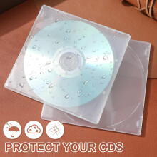 20 estuches individuales para CD/DVD, diseño de caja, material plástico, función protectora y aislante del polvo para almacenamiento en el hogar.